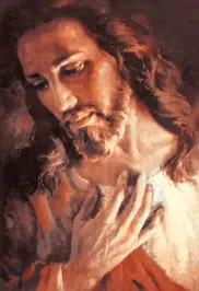 Jezus - mistyczna wizja brata Elii - OBRAZ NA TEKTURZE, 20x30 cm